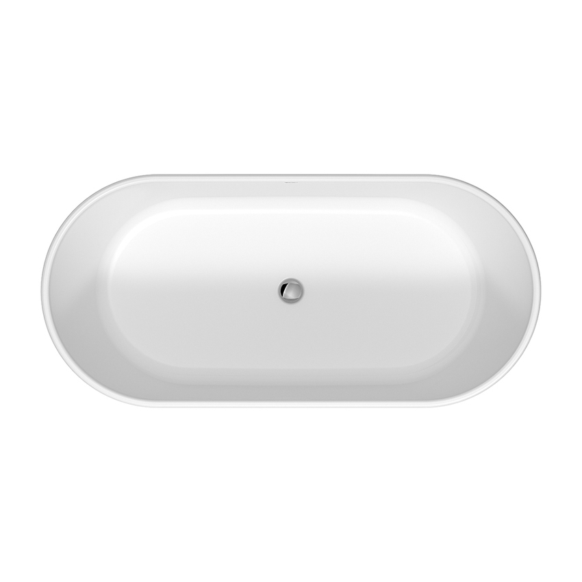 Immagine di Duravit D-NEO vasca freestanding L.160 P.75 cm, con due schienali inclinati, con colonna di scarico speciale, con troppopieno, colore bianco 700477000000000