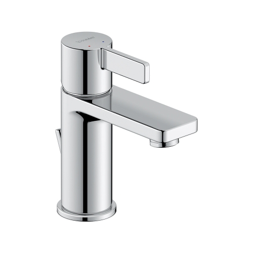 Immagine di Duravit D-NEO miscelatore monocomando H.15.1 cm, per lavabo S, con salterello, finitura cromo DE1010001010