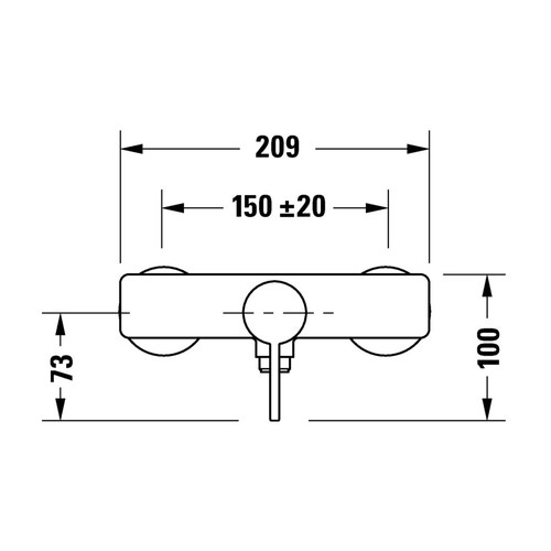 Immagine di Duravit D-NEO miscelatore monocomando esterno, per doccia, finitura cromo DE4230000010