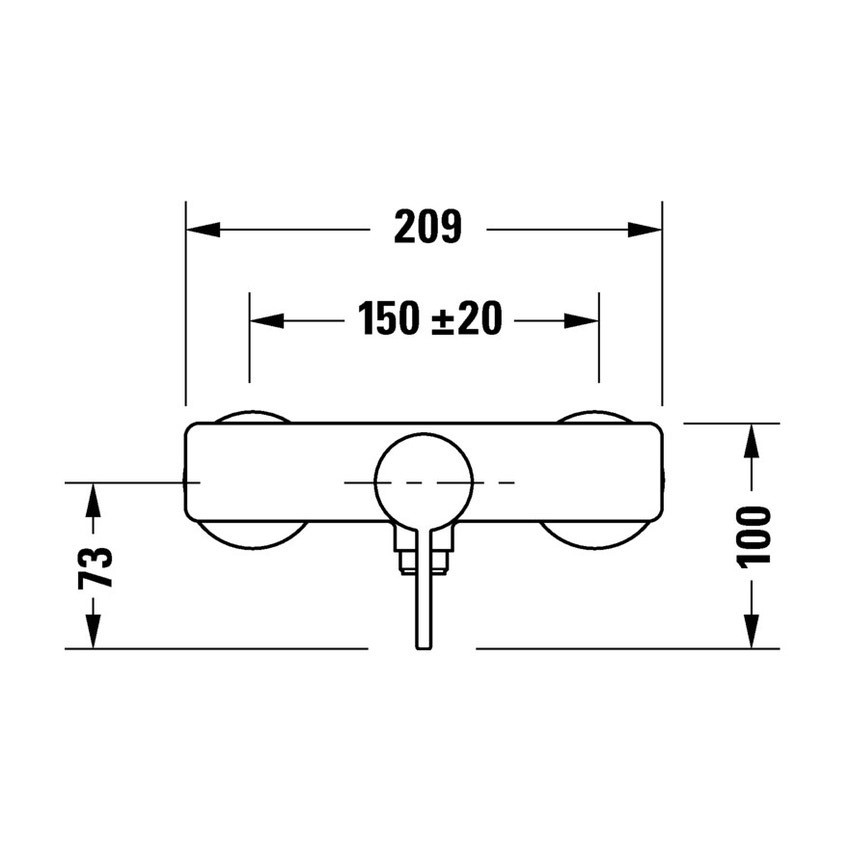 Immagine di Duravit D-NEO miscelatore monocomando esterno, per doccia, finitura cromo DE4230000010