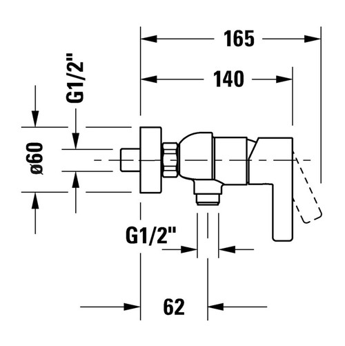 Immagine di Duravit D-NEO miscelatore monocomando esterno, per doccia, finitura cromo DE4230000010