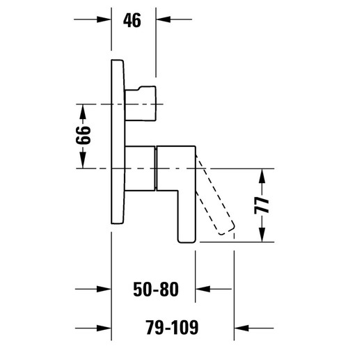Immagine di Duravit D-NEO miscelatore monocomando ad incasso, per vasca, corpo incasso non incluso, con deviatore, finitura cromo DE5210012010