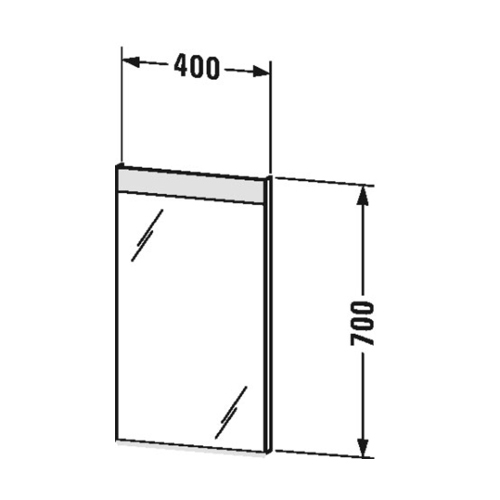 Immagine di Duravit D-NEO specchio L.40 H.70 cm con illuminazione, versione "Good" LM783400000