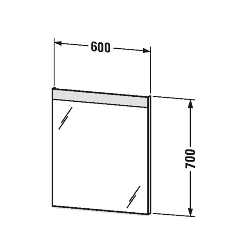 Immagine di Duravit D-NEO specchio L.60 H.70 cm con illuminazione, versione "Good" LM783500000