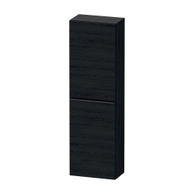 D-NEO colonna bassa H.132 cm, con 1 anta in legno e 4 ripiani in vetro, cerniera a sinistra, finitura rovere nero