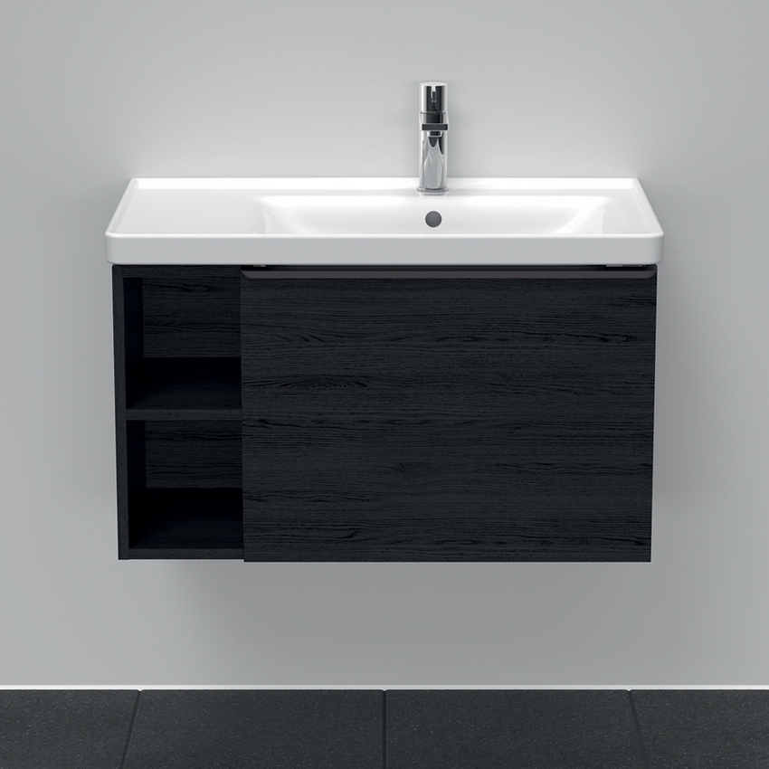 Mobile da bagno sospeso per lavabo angolare in finitura grigio bruno 81 cm  D Neo Duravit - Habitium®