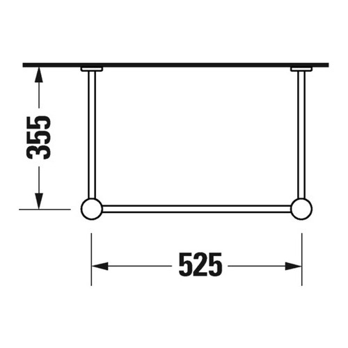 Immagine di Duravit VERO sostegno metallico L.52.5 cm, regolabile in altezza +50 mm, per lavabo (art. 236860) 0031311000