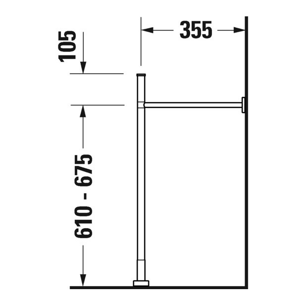 Immagine di Duravit VERO sostegno metallico L.52.5 cm, regolabile in altezza +50 mm, per lavabo (art. 236860) 0031311000