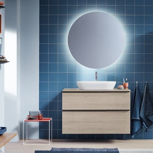 Moderno Mobile da bagno finitura Bianco con specchio