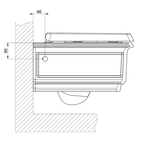Immagine di Gessi Vaso in ceramica Rimless sospeso, cerniere con chiusura rallentata e coprifori laterali cromo, colore bianco finitura lucido 46753#518