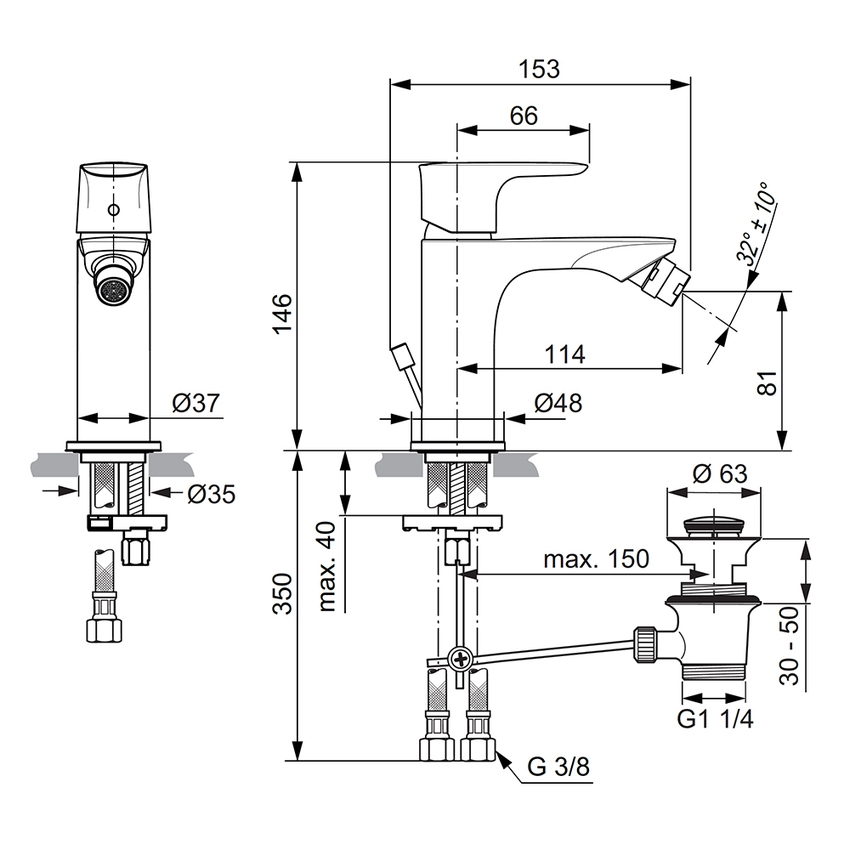 Rubinetto per bidet Ideal Standard Connect Air