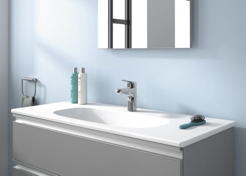 Immagine di Ideal Standard TESI lavabo top L.100 cm monoforo, con troppopieno, colore bianco T350801