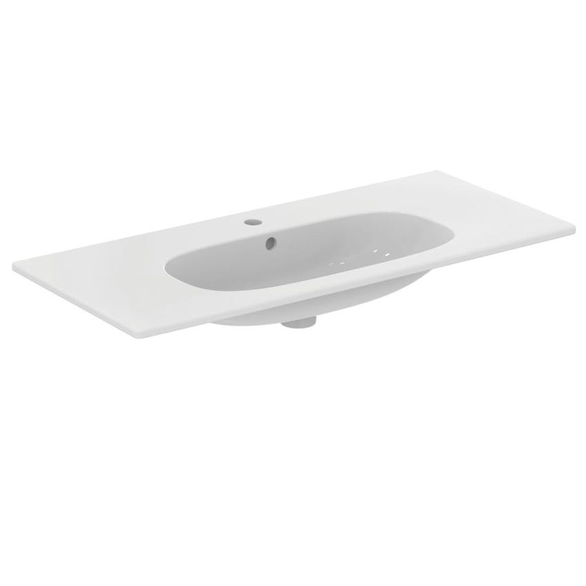 Immagine di Ideal Standard TESI lavabo top L.100 cm monoforo, con troppopieno, colore bianco T350801