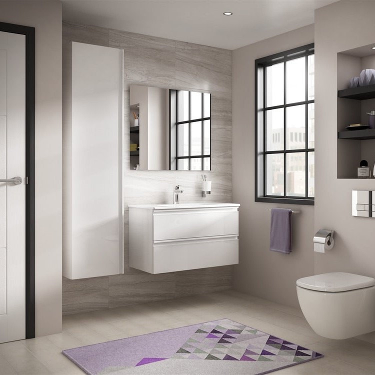 Immagine di Ideal Standard TESI lavabo top L.80 cm monoforo, con troppopieno, colore bianco T350901