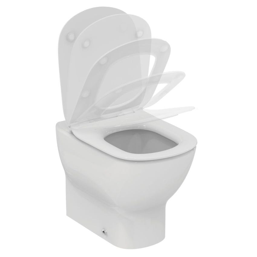 Immagine di Ideal Standard TESI vaso a pavimento AquaBlade® universale filo parete, con sedile slim con chiusura rallentata e sgancio rapido, colore bianco T353601