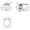 Vaso WC in ceramica bianca Tesi di Ideal Standard disegno tecnico