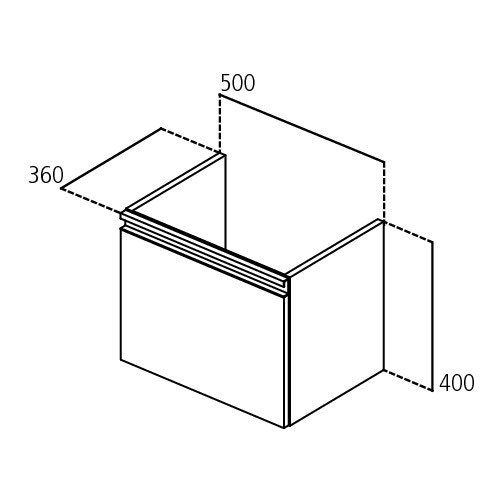 Immagine di Ideal Standard TESI mobile sottolavabo L.50 P.36 cm, con 1 cassetto, colore bianco finitura lucido T0045OV