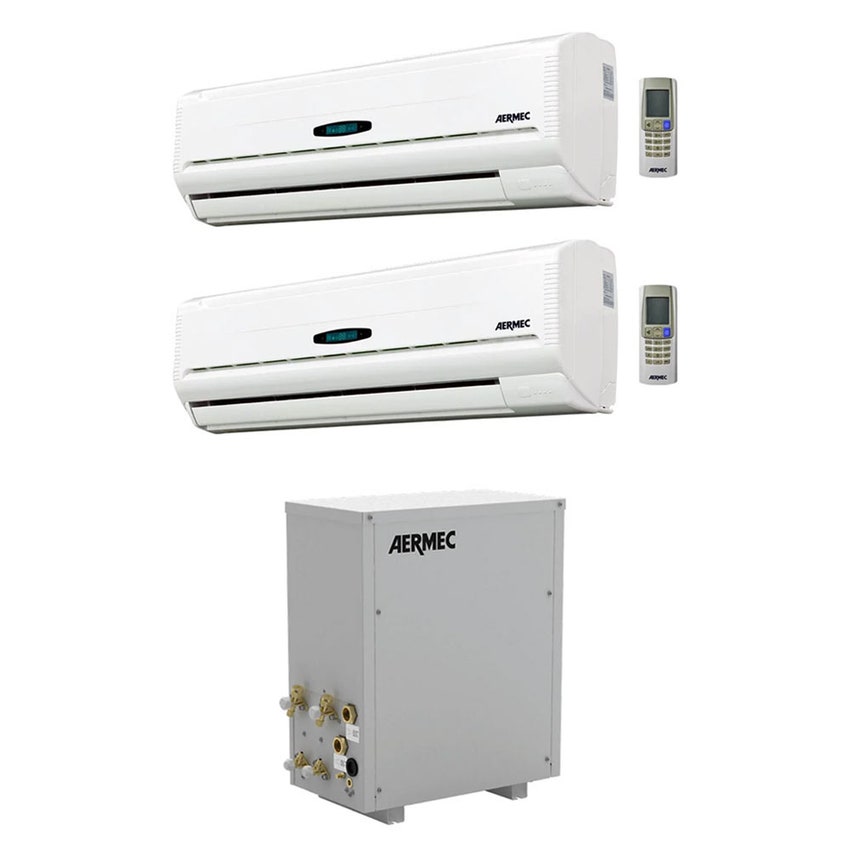 Immagine di Aermec CWXM Climatizzatore a parete dual split inverter SOLO raffreddamento | unità esterna 4.82 kW unità unità interne 12000+12000 BTU CWXM520+2xCWX350W