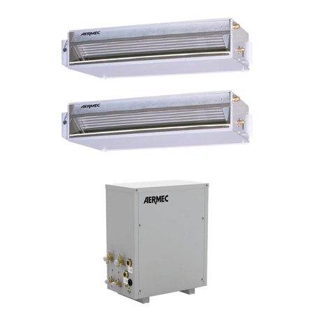 Immagine di Aermec CWXM Climatizzatore canalizzabile dual split inverter SOLO raffreddamento | unità esterna 5.38 kW unità unità interne 12000+12000 BTU CWXM520+2xEXC123