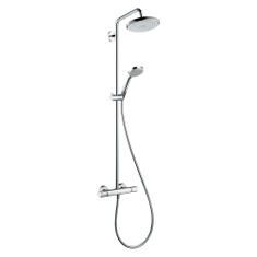 Immagine di Hansgrohe CROMA showerpipe 220 1 jet EcoSmart 9 l/min, con termostatico, finitura cromo 27188000