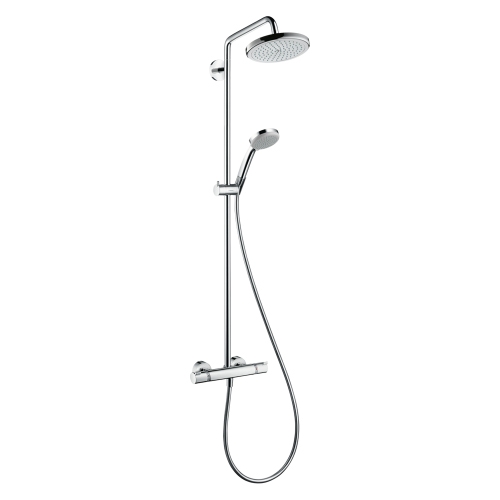 Immagine di Hansgrohe CROMA showerpipe 220 1 jet EcoSmart 9 l/min, con termostatico, finitura cromo 27188000