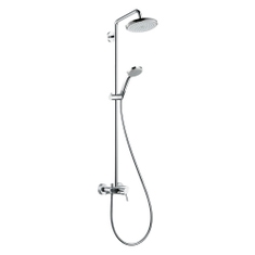 Immagine di Hansgrohe CROMA showerpipe 220 1 jet, con miscelatore monocomando, finitura cromo 27222000