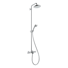 Immagine di Hansgrohe CROMA showerpipe 220 1 jet, con termostatico vasca, finitura cromo 27223000