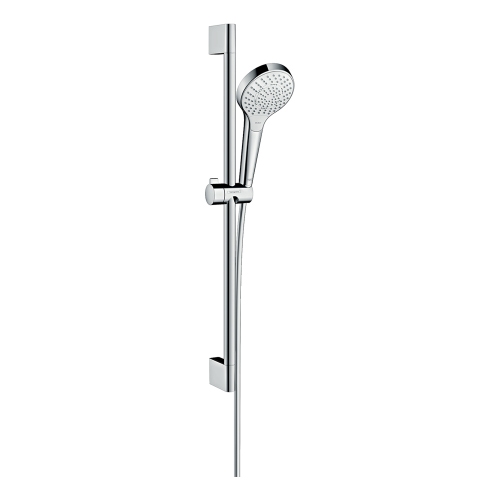 Immagine di Hansgrohe CROMA SELECT S set doccia Multi, EcoSmart 9 l/min, con asta doccia 65 cm, finitura cromo e bianco 26561400