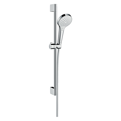 Immagine di Hansgrohe CROMA SELECT S set doccia Vario EcoSmart 9 l/min, con asta doccia 65 cm, finitura cromo e bianco 26563400