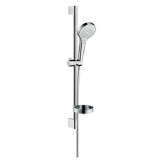 Immagine di Hansgrohe CROMA SELECT S set doccia Vario, con asta doccia 65 cm e portasapone, finitura cromo e bianco 26566400