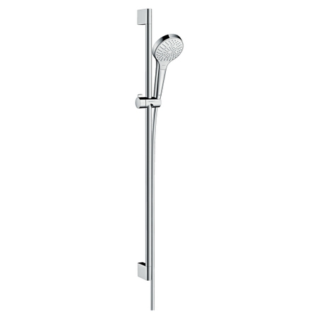 Immagine di Hansgrohe CROMA SELECT S set doccia Multi, EcoSmart 9 l/min, con asta doccia 90 cm, finitura cromo e bianco 26571400