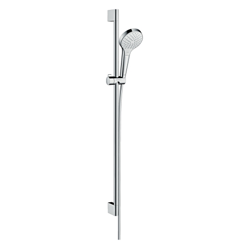 Immagine di Hansgrohe CROMA SELECT S set doccia Vario, EcoSmart 9 l/min, con asta doccia 90 cm, finitura cromo e bianco 26573400