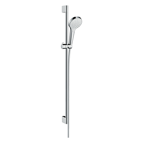 Immagine di Hansgrohe CROMA SELECT S set doccia 1 jet, EcoSmart 9 l/min, con asta doccia 90 cm finitura cromo e bianco 26575400