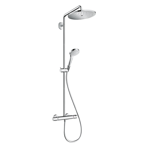 Immagine di Hansgrohe CROMA SELECT S showerpipe 280 1 jet, EcoSmart 9 l/min, con termostatico, finitura cromo 26794000