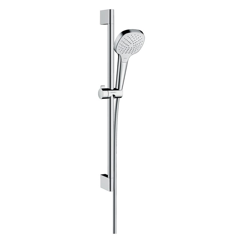 Immagine di Hansgrohe CROMA SELECT E set doccia Vario, EcoSmart 9 l/min, con asta doccia 65 cm, finitura cromo e bianco 26583400