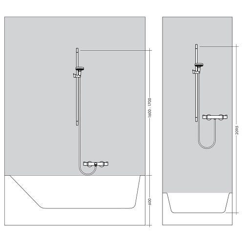 Immagine di Hansgrohe CROMA SELECT E set doccia 1 jet, con asta doccia 65 cm, finitura cromo e bianco 26584400