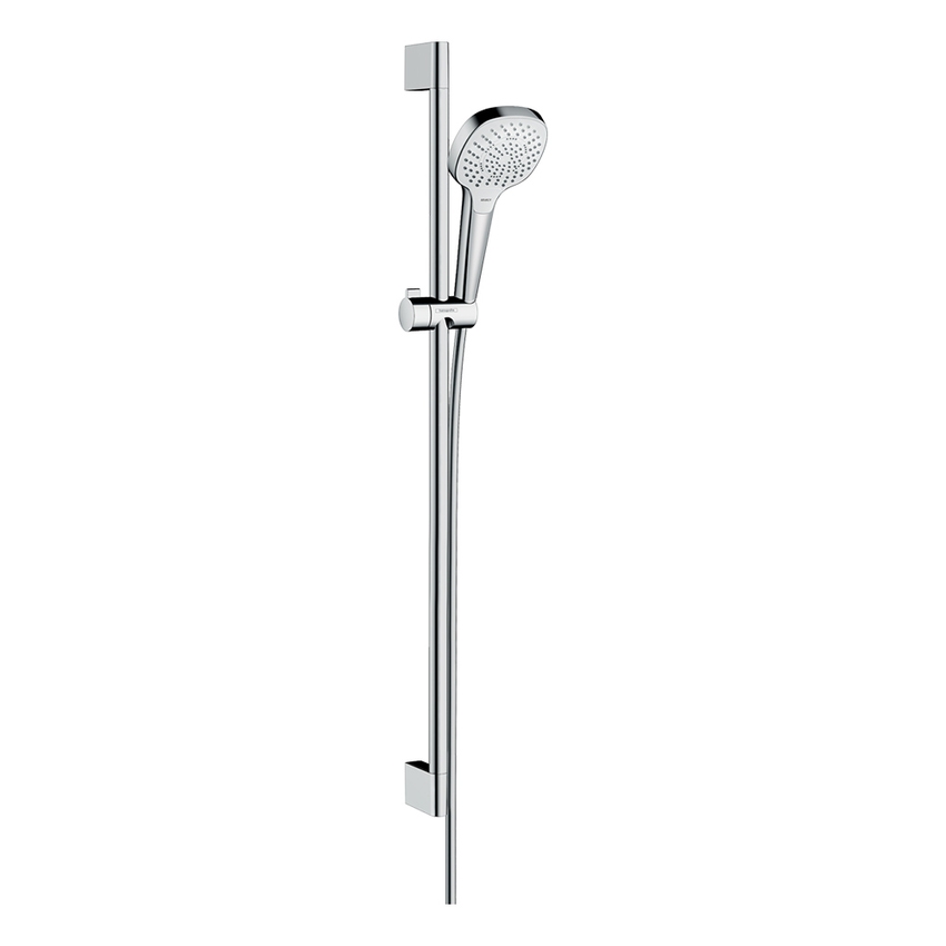 Hansgrohe 26591400 CROMA SELECT E set doccia Multi, EcoSmart 9 l/min, con  asta doccia 90 cm, finitura cromo e bianco