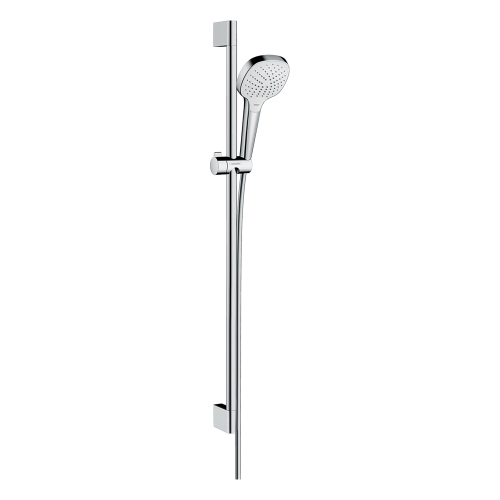 Immagine di Hansgrohe CROMA SELECT E set doccia Vario, EcoSmart 9 l/min, con asta doccia 90 cm, finitura cromo e bianco 26593400