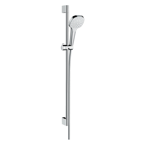 Immagine di Hansgrohe CROMA SELECT E set doccia 1 jet, EcoSmart 9 l/min, con asta doccia 90 cm, finitura cromo e bianco 26595400