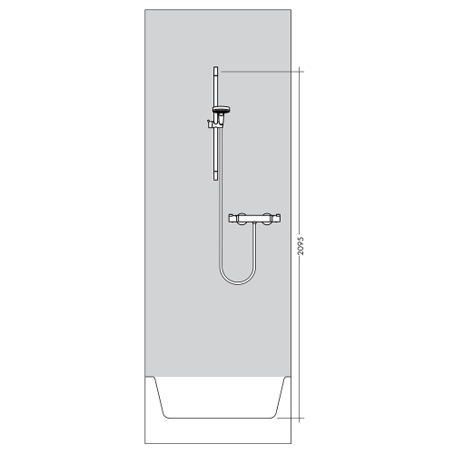 Immagine di Hansgrohe CROMA SELECT E sistema doccia esterno Vario, con termostatico Ecostat Comfort e asta doccia 65 cm, finitura cromo e bianco 27081400
