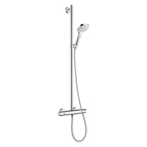 Ideal Standard BD585XG ALU+ colonna doccia con deviatore, 2 mensole,  doccetta a mano a 2 funzioni e soffione rotondo Ø 26 cm, da abbinare a  miscelatore a 1 via a incasso o