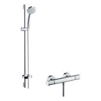 Ideal Standard BD585SI ALU+ colonna doccia con deviatore, 2 mensole,  doccetta a mano a 2 funzioni e soffione rotondo Ø 26 cm, da abbinare a  miscelatore a 1 via a incasso o