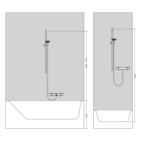 Immagine di Hansgrohe CROMA 100 set doccia Vario, con asta doccia 90 cm e portasapone, finitura cromo 27771000