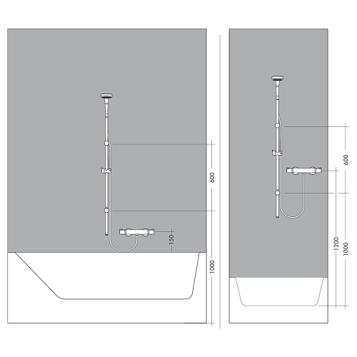 Immagine di Hansgrohe CROMA 100 set doccia Multi, con asta doccia Unica'Reno Lift 105 cm, finitura cromo 27791000