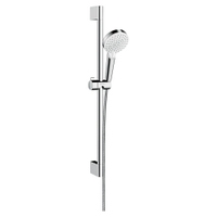 Immagine di Hansgrohe CROMETTA set doccia Vario EcoSmart 9 l/min, con asta doccia 65 cm, finitura cromo e bianco 26534400