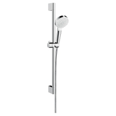 Immagine di Hansgrohe CROMETTA set doccia 1 jet EcoSmart 9 l/min, con asta doccia 67 cm, finitura cromo e bianco 26535400