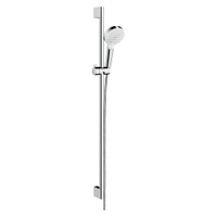 Immagine di Hansgrohe CROMETTA set doccia Vario EcoSmart 9 l/min, con asta doccia 96 cm, finitura cromo e bianco 26538400