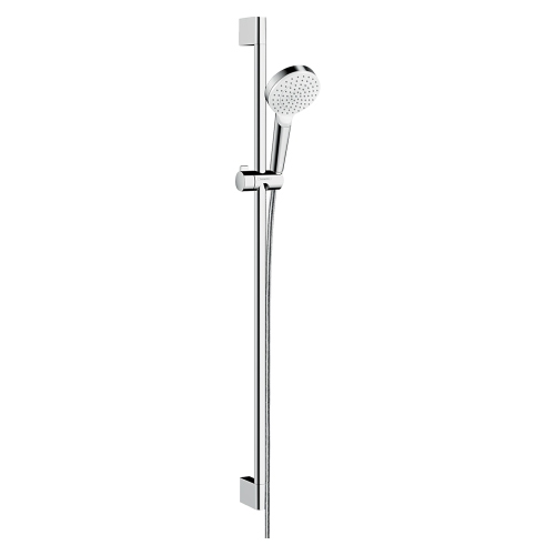 Immagine di Hansgrohe CROMETTA set doccia 1 jet EcoSmart 9 l/min, con asta doccia 96 cm, finitura cromo e bianco 26539400