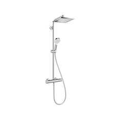 Immagine di Hansgrohe CROMETTA E showerpipe 240 1 jet, EcoSmart 9 l/min con termostatico, finitura cromo 27281000