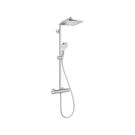 Immagine di Hansgrohe CROMETTA E showerpipe 240 1 jet, EcoSmart 9 l/min con termostatico, finitura cromo 27281000